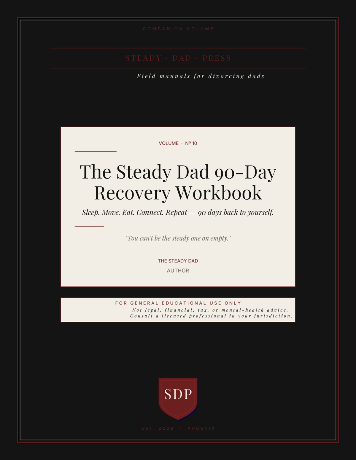 Steady Dad 90-Day Recovery Workbook cover